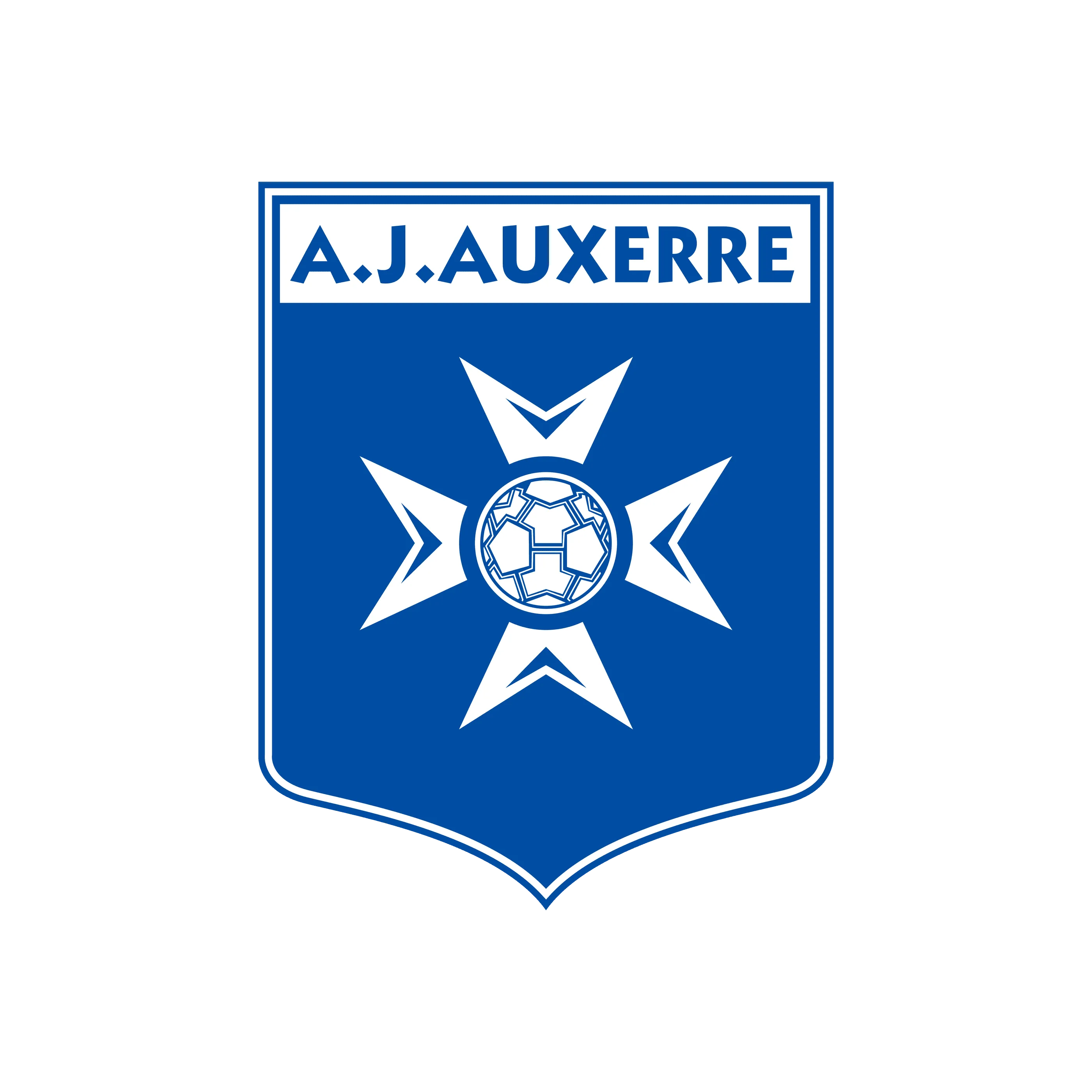 Logo de l'AJ Auxerre avec une étoile à cinq branches entourant un ballon de football