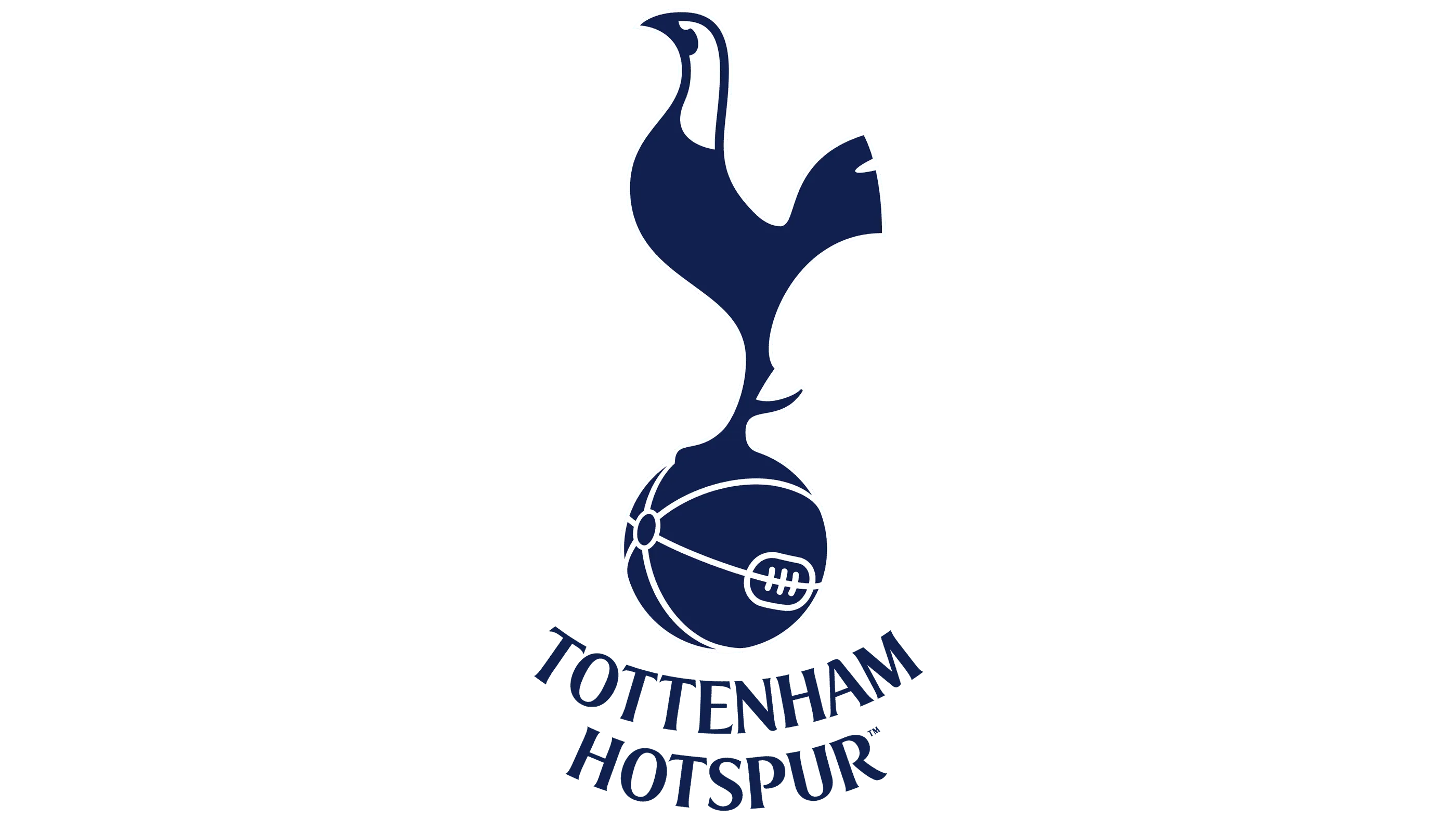 Logo de Tottenham Hotspur représentant un coq stylisé sur un ballon de football, sur fond vert